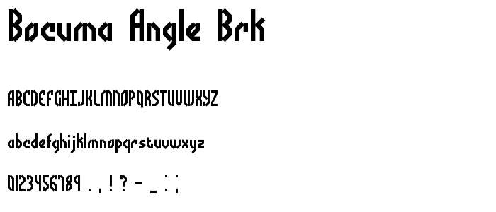 Bocuma Angle BRK font